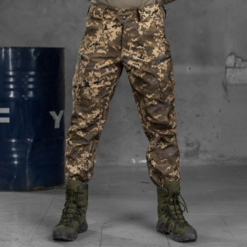 Утепленные мужские Брюки SoftShell с Высоким Поясом / Плотные Штаны на флисе пиксель размер M