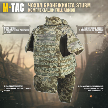 M-tac комплект Sturm бронекостюм плитоноска, камербанд, баллистические пакеты, напашник мультикам формений