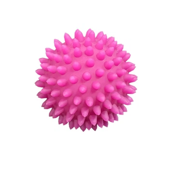 Мячик массажер силикон, вес 98 грамм, диаметр 8.5см розовый