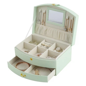 Шкатулка Casegrace SP-01245 Tiffany 20*15*10 для украшений и ювелирных изделий двухуровневая с зеркалом