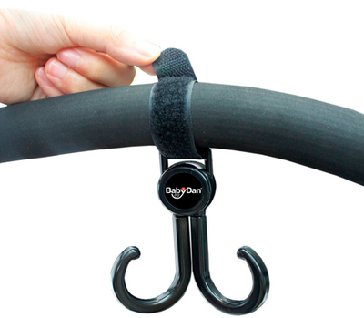 Подвійний гачок для коляски BabyDan Double Stroller Hook Black чорний (5705548037611)