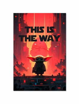 Постер плакат FNBK Грогу This is the way, Бейби Йода (Mandalorian, Star Wars, Мандалорец, Звездные войны) 50x70 см