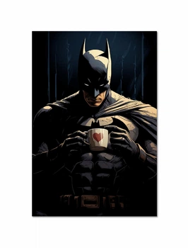 Постер плакат FNBK Бэтмен и кофе (Batman, DC) 50x70 см