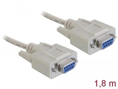 Kabel DELOCK Null Modem RS-232 D-Sub 9 1.8 m (4043619840779)