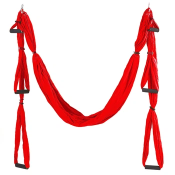 Гамак для йоги SP-Planeta Antigravity Yoga FI-5323 Красный (Fly yoga, флай йога, спортивный)