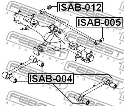 Сайлентблок задней продольной тяги Frontera/Trooper 92-04, FEBEST (ISAB004)