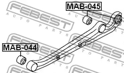 Сайлентблок заднего рычага (снаружи) Mitsubishi L200 04-15 / Pajero Sport 08-, FEBEST (MAB044)