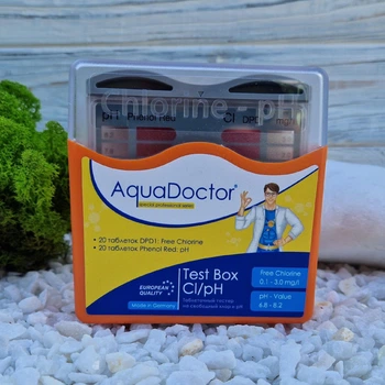 Таблетковий тестер для басейну Aquadoctor Box pH і CL для вимірювання рівня pH і хлору (23544)