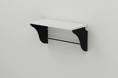 Полка настенная Ferrum-decor Комфи 260x700x240 металл Черный ДСП Белое 16 мм (KOM0043)