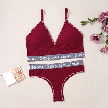 Комплект нижнего белья бюстгальтер топ и трусики New Style One Size S/М бордовый (2-224)
