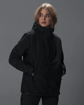 Куртка жіноча тактична Robokop 2.0 демісезон з капюшоном Чорна M