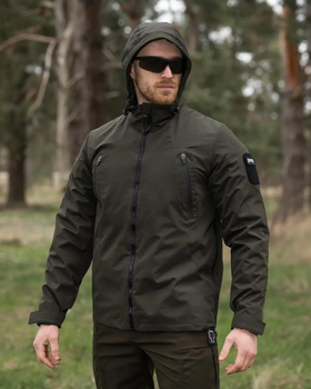 Куртка вітрівка тактична з капюшоном Trajectory з водовідштовхувальною мембраною Олива M