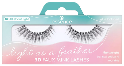 Штучні вії Essence Cosmetics Light As A Feather 3D Faux Mink Lashes 02 All about light чорні 1 пара (4059729394286)