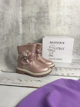 Чоботи демісезонні для дівчинки Lilin Shoes 27р-17.2 см Рожевий (049)