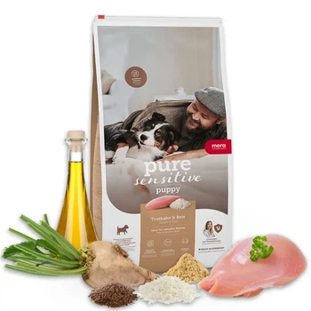 Сухой корм для щенков и кормящих собак с индейкой и рисом MERA pure sensitive Puppy turkey & rice 12,5 кг