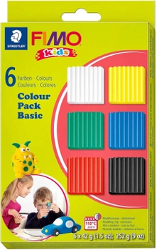 Zestaw glinki polimerowej Fimo Kids Colour Pack Basic 6 kolorów (4007817805176)