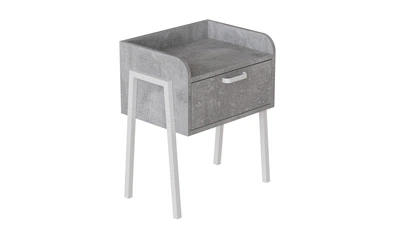 Тумба модульна Ferrum-decor Бетті 540x450x320 метал Білий ДСП Бетон 16 мм (BET0014)