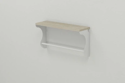 Полка настенная Ferrum-decor Юзиби 270x600x150 металл Белый ДСП Сонома 16 мм (UZI0032)