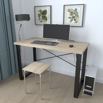 Письмовий стіл Ferrum-decor Драйв 750x1000x600 Чорний метал ДСП Дуб Сонома 32 мм (DRA130)