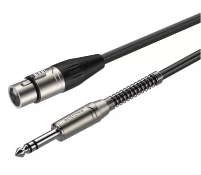 Балансний аудіо кабель Jack 6.3 Stereo XLR Female Roxtone SMX-J220-L1 1м