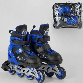 Раздвижные роликовые коньки Best Roller размер 30-33 Синие ролики 9566-S
