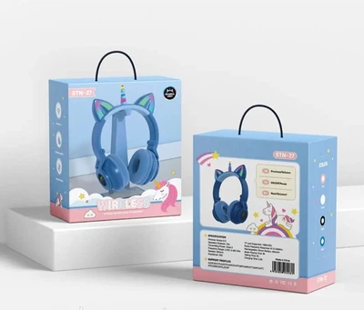 Детские bluetooth наушники STN-27K UNICORN (Синие)