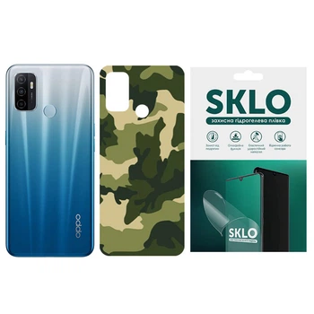 Защитная плёнка SKLO Back Camo на тыльную сторону для Oppo Reno 3 5G (Зеленый / Army Green) (172838)