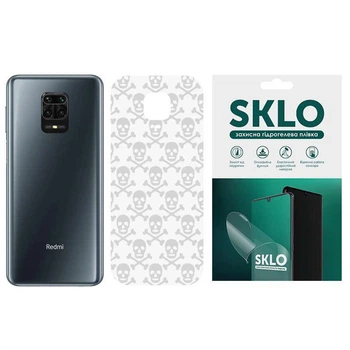 Защитная плёнка SKLO Back Transparent на тыльную сторону для Xiaomi Redmi Note 10 5G (Прозрачный / Черепа) (148590)