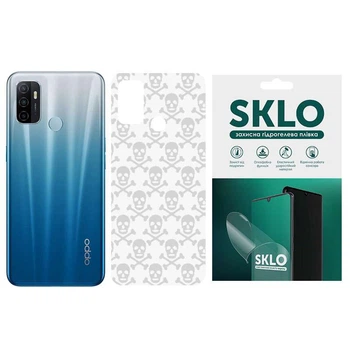 Защитная плёнка SKLO Back Transparent на тыльную сторону для Oppo Reno 7 Lite 5G (Прозрачный / Черепа) (161352)