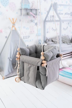 Подвесная Тканевая Детская качель Comfort + Серая