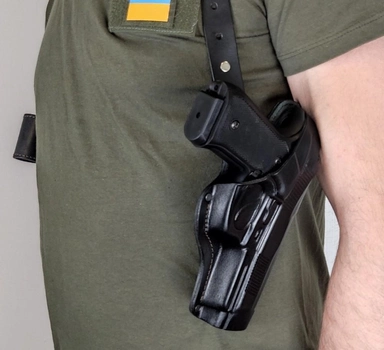 Кобура шкіряна оперативна для Beretta 92FS двостороння + чохол/обойма