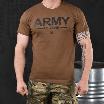 Потовідвідна чоловіча футболка Odin coolmax з принтом "Army Ukraine" темний койот розмір M