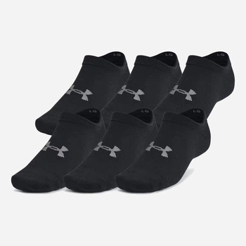 Набор мужских носков коротких Under Armour UA Essential No Show 1382611-0011 L 6шт Черный (196885585135)