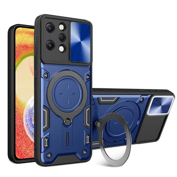 Чехол Magnetic Shield для Xiaomi Redmi 12 бампер противоударный с подставкой Blue