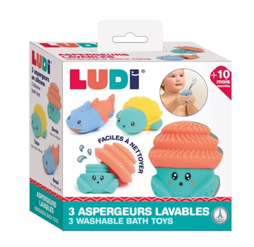 Набір іграшок для купання Ludi Aspergeurs lavables Aquacopains 3 шт (3550833400746)