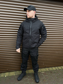 Утеплена Чоловіча Куртка на Холлофайбері з підкладкою Omni-Heat чорна розмір L