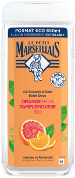 Гель для душу та ванни Le Petit Marseillais грейпфрут і апельсин біо 650 мл (3574661550558)