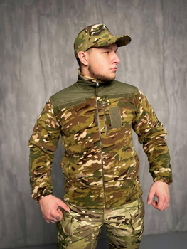 Тактична флісова кофта зі вставками Softshell, кофта для військових фліска Мультикам 54