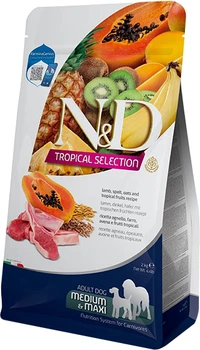 Сухий корм Farmina N&D Tropical Selection для дорослих собак середніх та великих порід з ягнятком та тропічними фруктами
