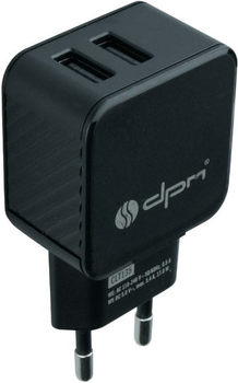 Мережевий зарядний пристрій DPM 2 x USB чорний (5906881212554)