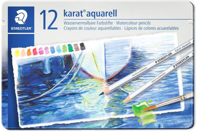 Zestaw ołówków akwarelowych Staedtler Karat Aquarell Artists Drawing Color Art 12 szt (4005402016419)