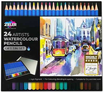 Zestaw kolorowych ołówków Zieler Artists Watercolour 24 szt (0604565679864)