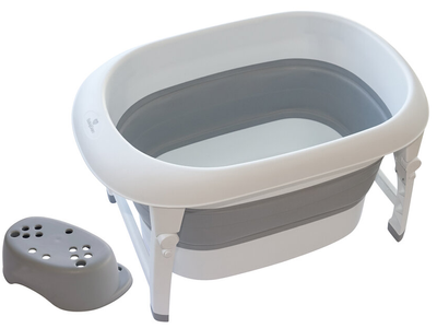 Ванна для немовлят  BabyDan Foldable Bath 100 л біло-сіра  (5705548043773)