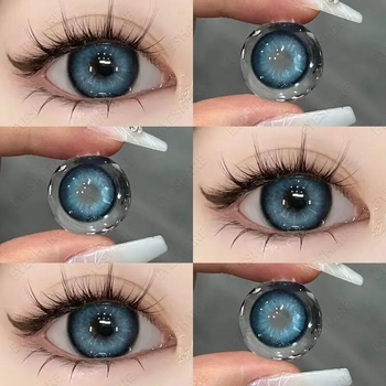 Линзы цветные Eyeshare без диоптрий голубые Nanalam BLue + контейнер для хранения