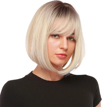 Женский парик с короткой стрижкой SS176-1 из синтетических волос Yellowish Blond (78260074)