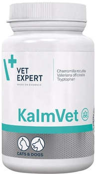 Харчова добавка VetExpert KalmVet що зменшує симптоми стресу у котів і собак 60 капсул (5907752658709)