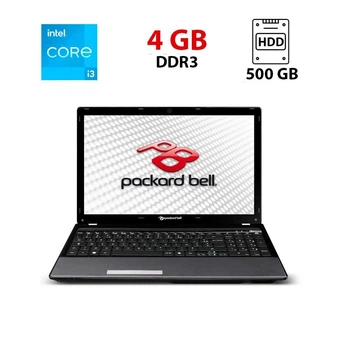 Ноутбук Б-класс Packard Bell EasyNote TM85 / 15.6" (1366x768) TN / Intel Core i3-330M (2 (4) ядра по 2.13 GHz) / 4 GB DDR3 / 500 GB HDD / Intel HD Graphics / WebCam / АКБ отсутствует б/у