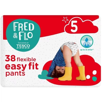 Підгузки-трусики дитячі Fred&Flo розмір 5, 12-18кг 38 шт (5057753440510)