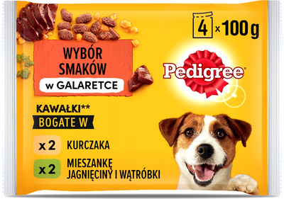Mokra karma dla psów Pedigree Adult Mix Smaków 4 x 100 g (5900951278358)