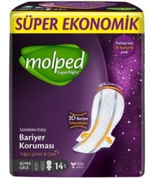 Прокладки гігієнічні Molped Super Night 7 крапель Super long 14шт